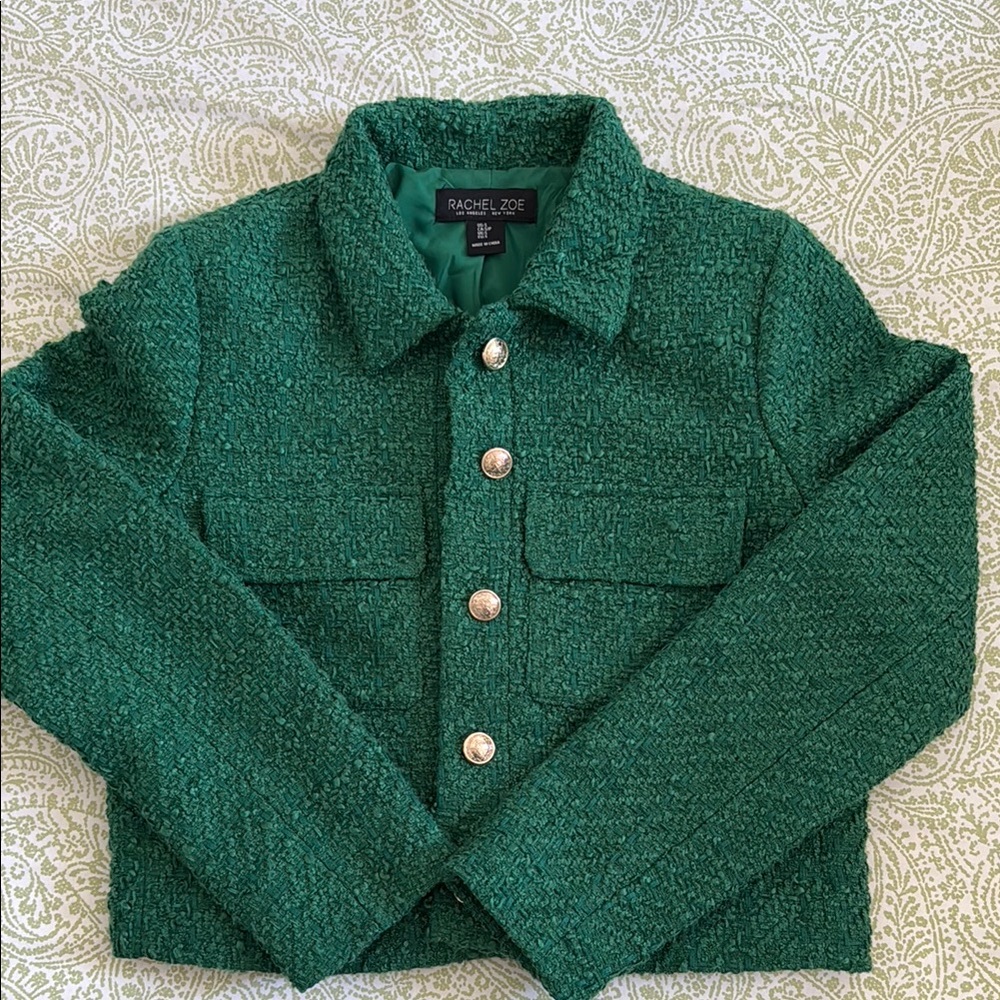 Rachel Zoe Emerald Tweed Jacket
